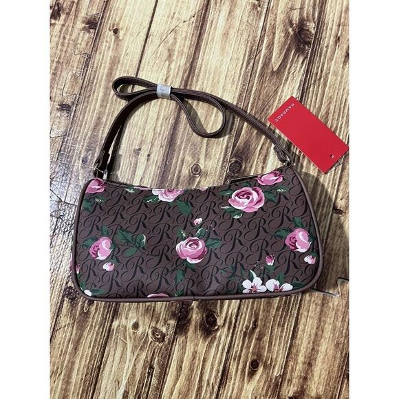 Rampage Brown And Pink Floral Hobo Shoulder Bag Spring 2022 NWT - Picture 4 of 10